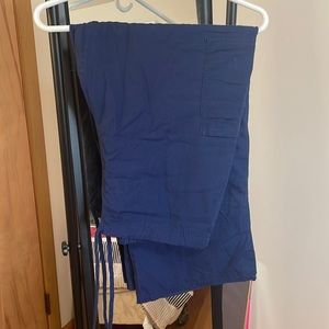 Navy blue scrub bottoms, large